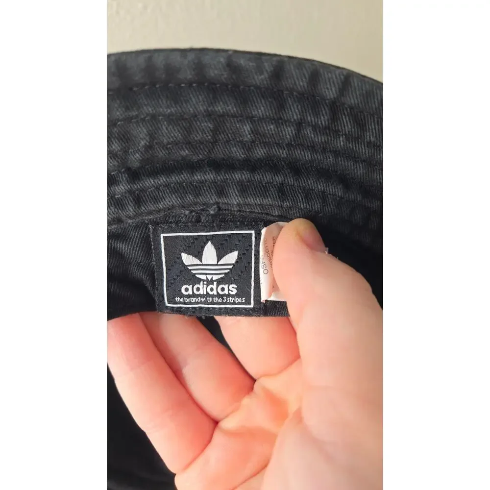 ADIDAS Kids Bucket Hat Washed Black Size OS